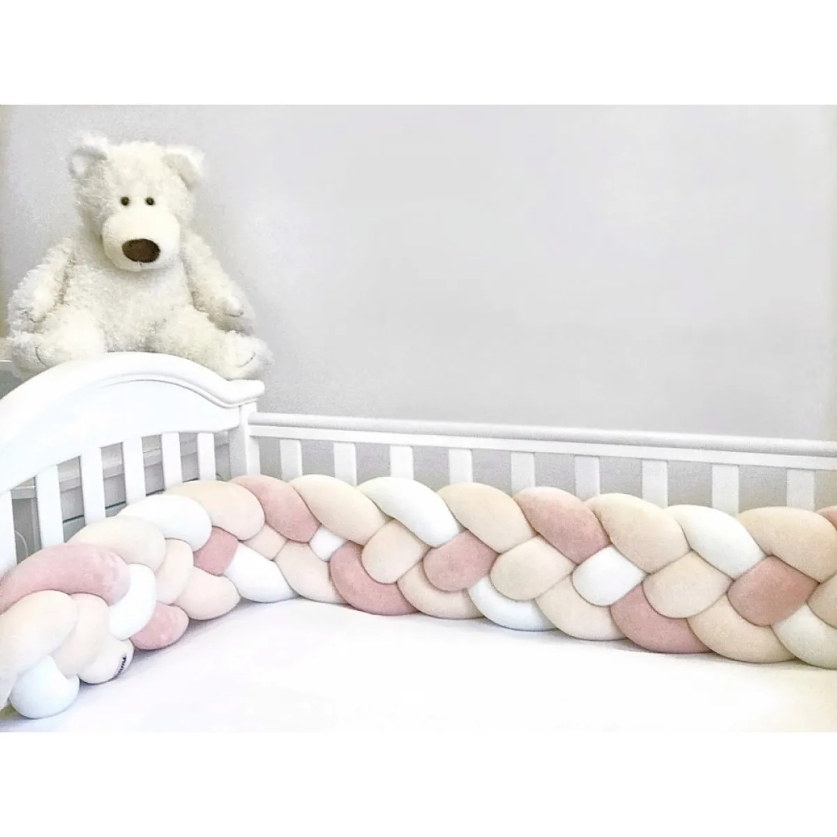 Бампер - косичка Twins 4-х прядна 240 см 2020-K4-240-24, powder pink